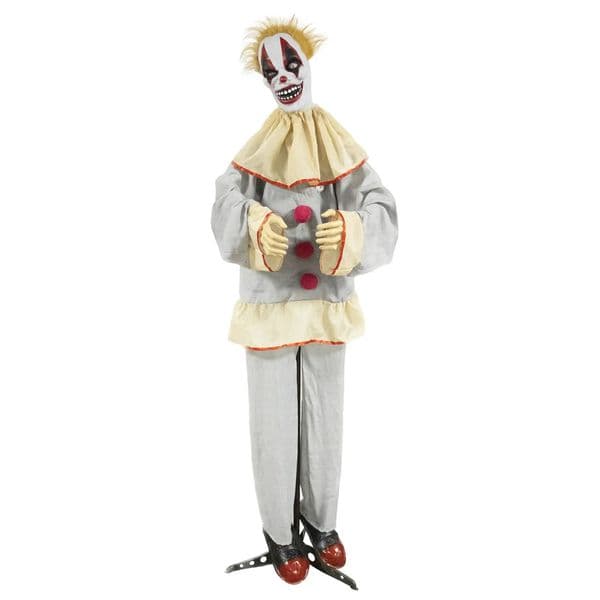 Designer gift set Terrifying Clown Halloween Decorations Both Indoors Outdoors Featuring Pre Recorded Terrifying Sounds Red Lights Moving Arms And Decoration 15