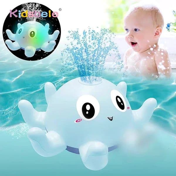 Baby Bath Toy LightUp Musical Automatic Induction Octopus Spray Water Shower Sunmmer PoolBath Time Fun Electric Pool Gift 260407
