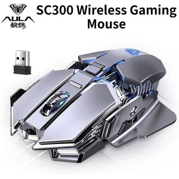 SC300 Wireless Mouse Rechargeable Silent Notebook Desktop Computer Mechanical E-sports Game Home With 4 Color Cool Lights S2647