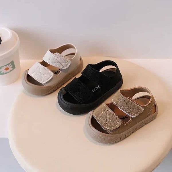 Simple Womens Baby Shoes Anti-collision Soft Bottom Sandals For Boys Ages 1-3 Learning To Walk Beach Shoes C260408
