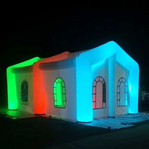 Free delivery Outdoor party inflatable tent with led lights large air marquee advertising gazebo for commercial event exhibition wedding