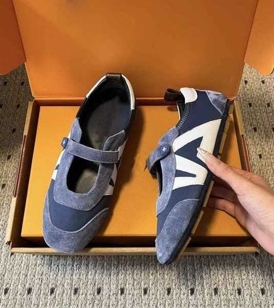 Luxury Brand Women Sneakerina Mary Jane Sneaker Technical Satin & Suede Calf Leather Ballerinas Flats Strap Comfort Lady Slip On Casual Walking EU35-41