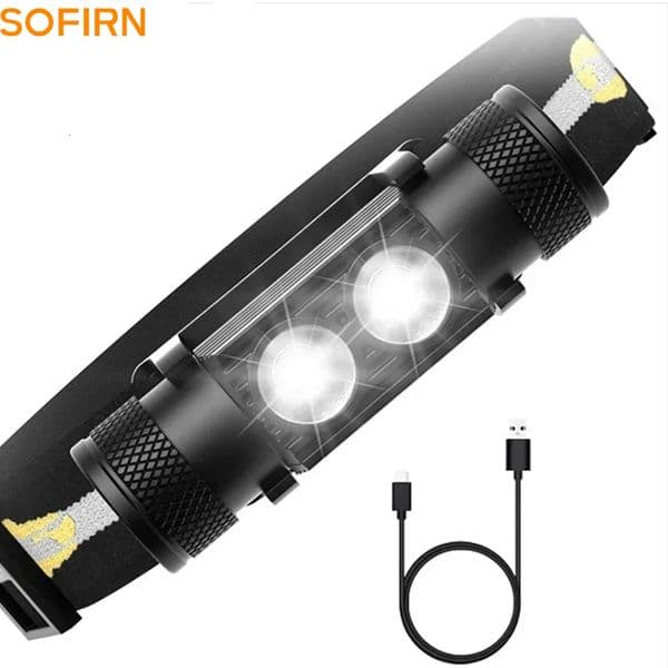 H25S headlamp 18650 headlight dual Luminus SST40 LED 1200lm USB Rechargeable lamp 260408