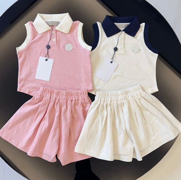 Baby Dress Luxury Kids Dress 2Piece Sets Summer Girls Boys Cute 2piece Suit Baby Designer Children Tshirt Clothes AA98