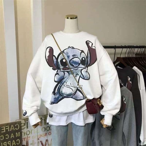 2026 Spring Thin Round Neck Pullover Clothing Autumn And Winter Cartoon Hoodless Long Sleeve Korean Style Women's Sweatshirt