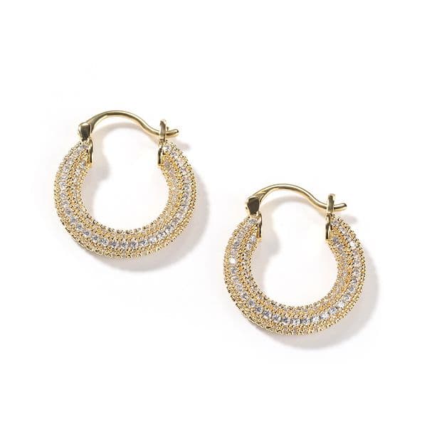 Hip-hop Rap Hoop Earring for Both Men and Women Copper-studded Zirconia Stud Earrings with a high-end Look Elegant Earrings With Box