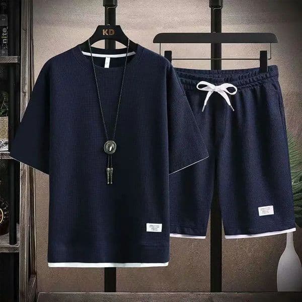 Shirtsshort summer fashion elastic waist Sportswear Mens Casual Sets Male Fashions shorts and shirt men size M-5XL TZ06 260408