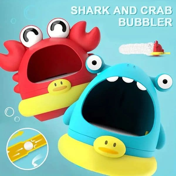 Shark Crab Bubble Blower Fun Bath Toy for Youngsters Outdoor Water Play Foam Maker Durable Plastic RedBlue 260408