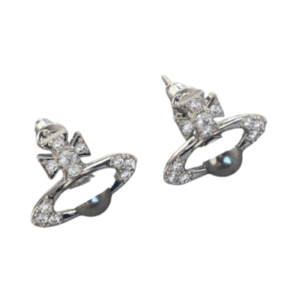Luxury Brand Designer Jewelry 925 Silver Needle Simple Gray Pearl Saturn Earrings Planet Earrings High-End Small Elegant Women's Earrings Wholesale dd901