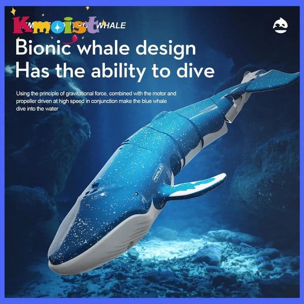 RC Shark 24G Remote-Controlled Submersible Simulated Whale Underwater Waterproof Toy Children Toys for Boys Kids Birthday Gifts 260408