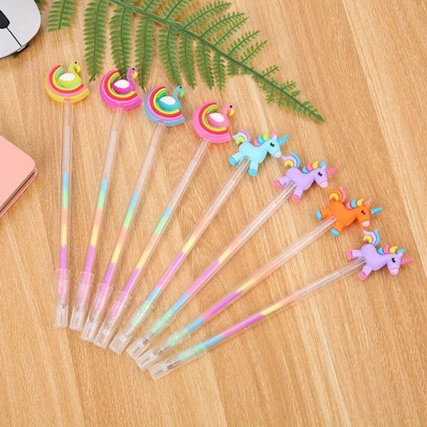 cute colored neutral pens creative DIY high-gloss pastel pens cartoon swan and pony 6-color highlighters