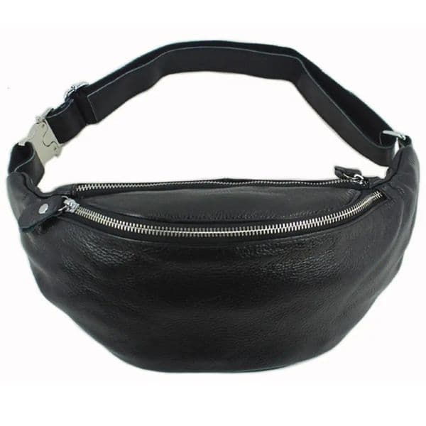Fashion Genuine Leather waist bag for men fanny pack belt bum money pouch molle pochete 260408