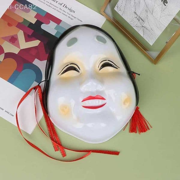 Japanese Traditional Drama Mask Halloween Ugly Women Perform Masks Ghost Face Party Props S2649