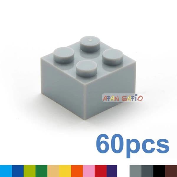 60pcs DIY Building Blocks Thick Figures Bricks 2x2 Dots Educational Creative Size Compatible With 3003 Plastic Toys for Children260408BJ