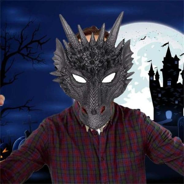 3D Dragon Mask Full Face Mask for Adult Kids Teens Halloween Costume Party Masquerade Cosplay Party Novel Funny Decoration S2649