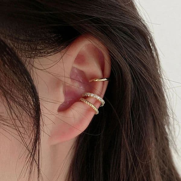 3pcsSet Fashion Minimalist Clip Earrings Vintage Elegant Ear Cuff Party Daily Wear Jewelry Valentine Day Mom Gifts 260408