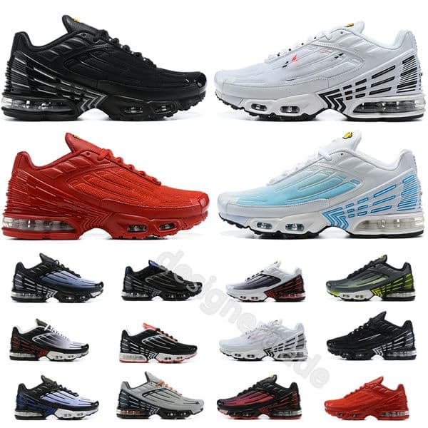 Designer Running Shoes Tuned Tn Plus 3 Mens Trainers Triple White Black Sneakers Womens Casual Outdoor Sports Shoes