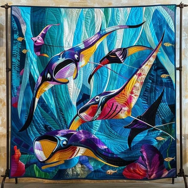 2026 New New Marine Fish Pattern Quilted Blanket Digital Print Sofa Home Decor For Wholesale Designer