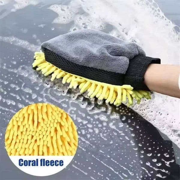 1/5pcs Washing Waterproof Microfiber Chenille Gloves Car Cleaning Mitt Detailing Brush Auto Care Double-faced Glove 26Y0409