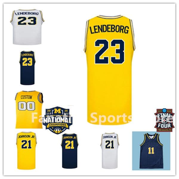 2026 Final Basketball Jersey College Yaxel Lendeborg Morez Johnson Roddy Gayle Jr Aday Mara Trey McKenney Elliot Cadeau Nimari Burnett Wagner Webber michigans 4XL