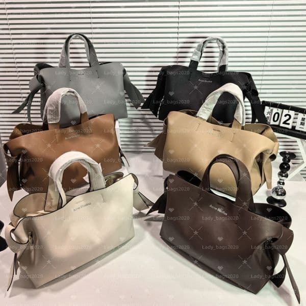 New Acnebag Studios Musibi Bag Camero Bag Women Fashion Travel Motorcycle Handbag Large Capacity Casual Shoulder Crossbody Key Lock Bucket City Tote Bowknot Bags