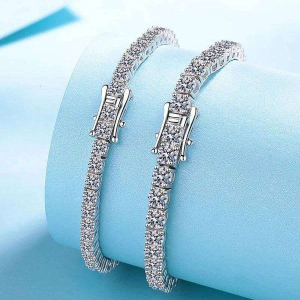 3-7mm Sterling Silver Moissanite Bracelet 3mm D VVS1 Diamond with GRA for Women Sparkling Wedding Party Fine Jewelry 26W0407