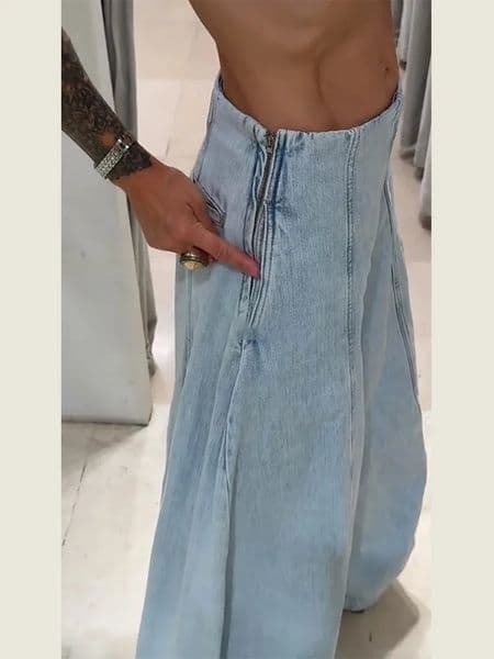 Oversized Y2K Wide Leg Denim Jeans Pant High Waisted Loose Baggy Pants Chic Womens Streetwear Fashion Trousers Outfit 260408BJ