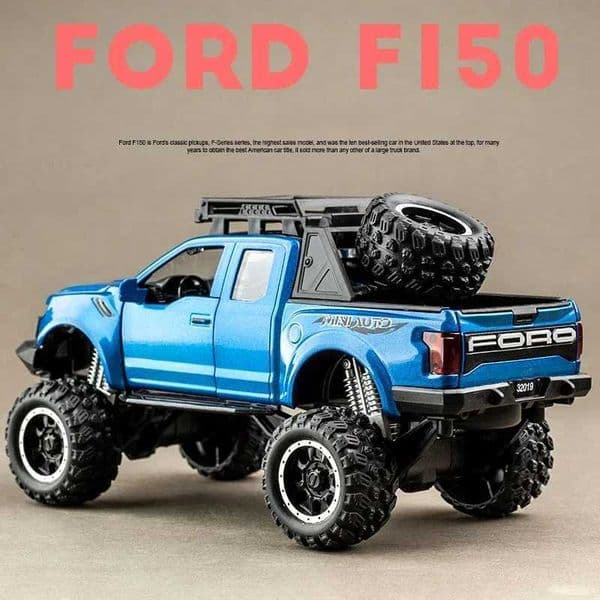 132 Ford Raptor F150 Alloy Diecast Car Model Toys Sound Light Toy Pickup Truck Pull Back Vehicle For Children giftsL260408