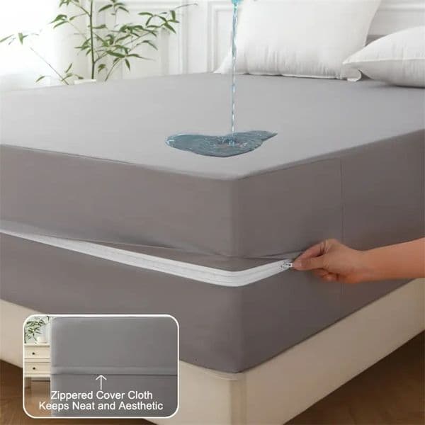 1pc 6-Sided Waterproof Mattress Protector Dustproof Mattress Encasement with Zipper Soft Comfortable Mattress Cover 260402ww