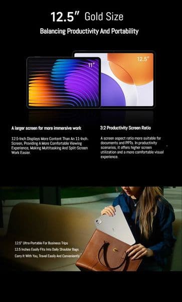 Original Xiaomi Mi Pad 7s Pro Tablet PC 8GB RAM 256GB ROM 10 Core XRING O1 Xiaomi HyperOS 12.5" 144Hz 3.2K Screen 10610mAh Battery 50.0MP Study Office Notebook Pads Computer