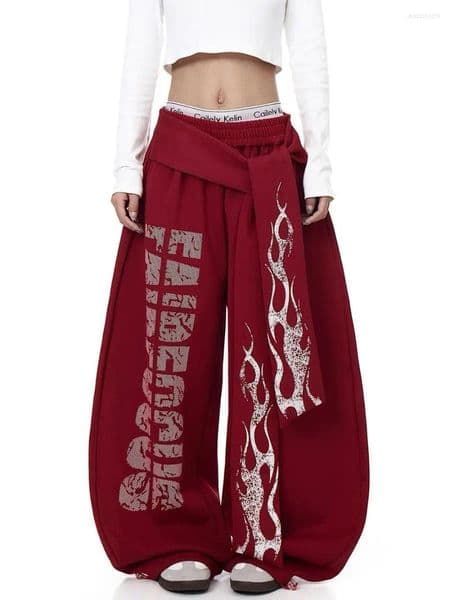 Women's Pants American Vintage Y2K Sweatpants Women Hip Hop Loose Wide Leg Pant Bf High Waist Harajuku Spring Casual Trousers