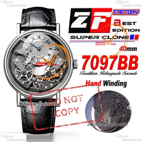 Tradition 7097BB/G1/9WU 505 SR1 Power Reserve Automatic Mens Watch ZF Steel Case Skeleton Black Dial Leather Strap Puretimewatches CHS Reloj Hombre A02