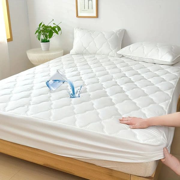 Solid Thick Waterproof Mattress Cover Breathable Protector for Bed 140x200/160x200 Size Suitable for Living Rome 260402