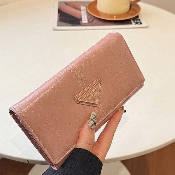 Large Capacity Oil Wax Wallet Women's PU Leather Clutch Spacious Card Phone Holder0