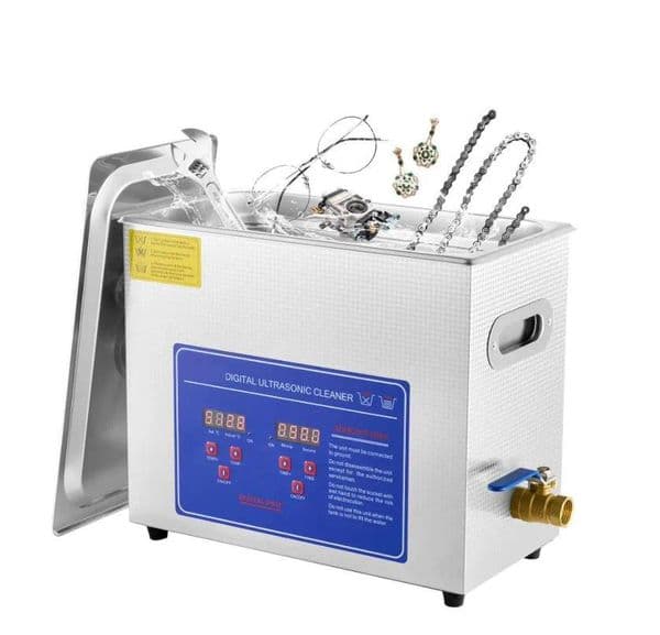 SIHAO Digital Ultrasonic Cleaner Stainless Steel Professional Jewelry Cleaning Machine w/ Heater Timer for Jewelry Watch Glasses Eyeglass Small Parts Cleaning