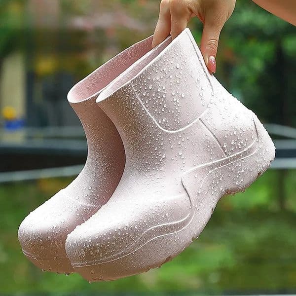2025 Rubber Ladies Non-slip Waterproof Ankle Rainboots Shoes Thick Bottom Short Boot Galoshes Pink Women Rain Boots 260409BJ