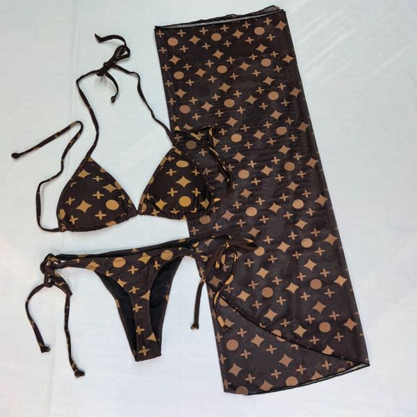 Bikini designer womens swimwear women swimsuit Summer beach wear Sexy swimsuit Luxury Letter Two piece Set Print Sexy Bikini+Scarf