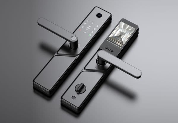 Fully Automatic Smart Lock with Face Recognition, Large Screen, Video Peephole, Fingerprint Recognition, and Electronic Keypad P7+