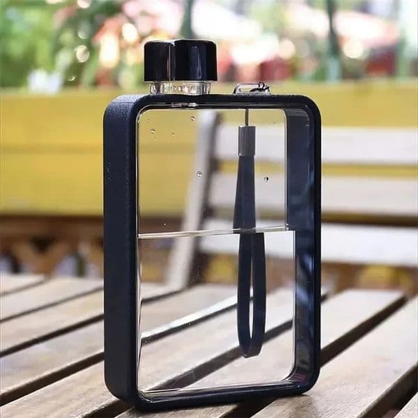 380ML Sports Water Bottle Portable Travel Flat Square Water Cup A5 Size Outdoor Fitness Transparent Kettle for Sports 260402ww