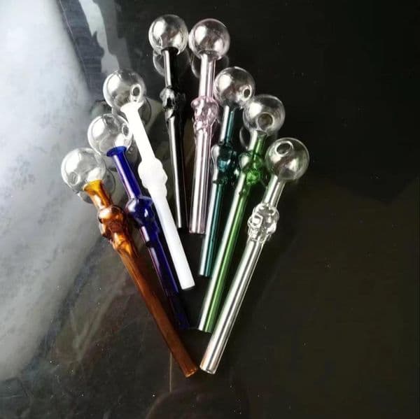 22025Glass Pipes Smoking Hand-blown Beautifully Handcrafted Smoking pipe Colored skull bone direct fired pot