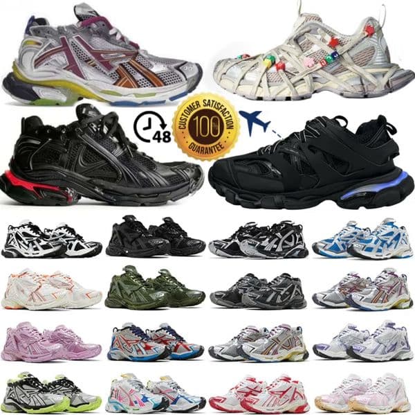 Track LED Casual Light 3 3.0 Shoes 7.5 7.0 Runner Men Women Grey Blue Gomma Leather Beige Black Pink Nylon Printed Platform for 3xl Trainers Sneakers with box