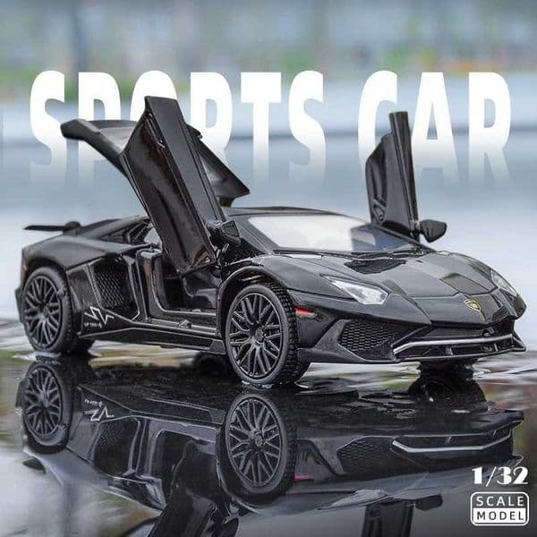 132 LP750-4 SV Alloy Sports Car Model Diecast Toy Metal Vehicle Simulation Sound Light Car Model Kids GiftsL260408