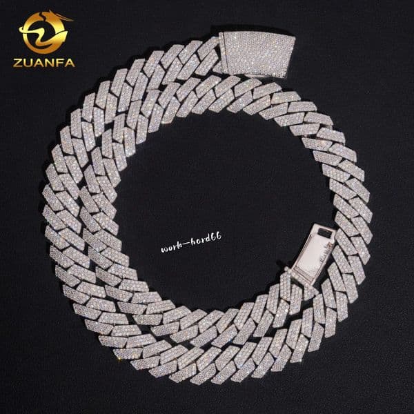 Cheaper Version 13mm Cuban Chain VVS Moissanite GRA Certified 925 Miami Cuban Link Chain Necklace