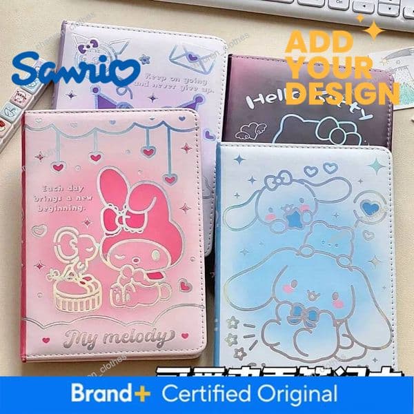 Kawaii Sanrio Cartoon Hello Kitty Leather Notebook Soft Records Notes Colored Page Diary High-Value Cute Surprise Gift for Girls