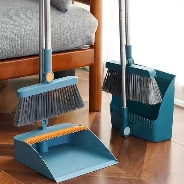 Folding Household Plastic Sweeping Kitchen Wood Floor Pet Hair Broom and Scoop Set Tools Cleaning Product 26Y0408