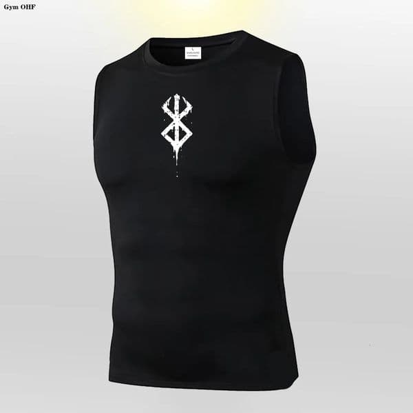 Anime Compression Shirt Men Gym Tank Top Muscle Fitness Clothing Sport Sleeveless T Shirt Elastic Bodybuilding Running Vest 260408BJ