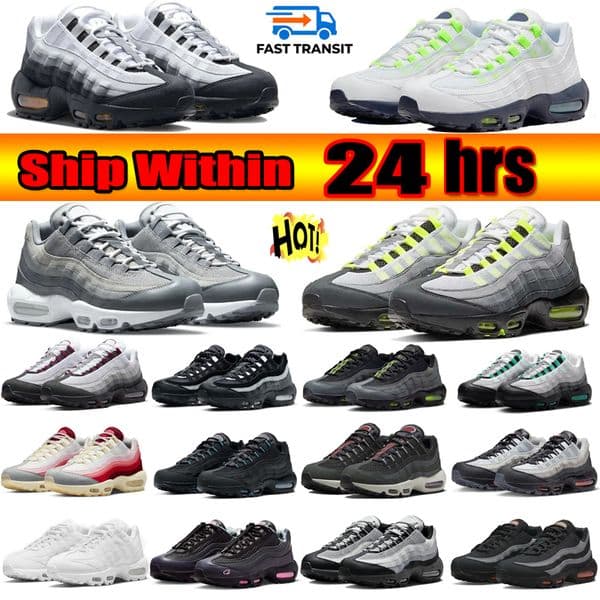 nikeairmax 95 Running Sport Shoes 95s men retroes neon Sneakers Baltic white Blue Cool Grey Foam Mandarin mesh Travel Aurora Green Gusto trainers 7-12