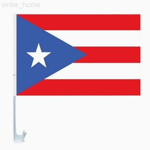 Puerto Rico Flag Car Flag Window Flag Automobile Flag Including Flagpole 3045cm Hanging Flags