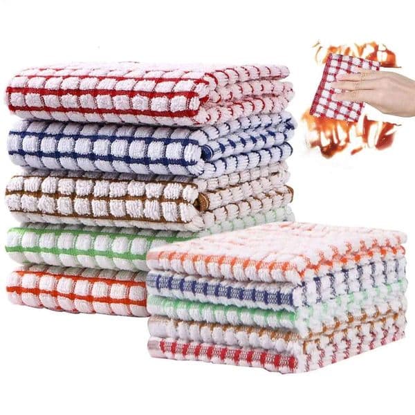 1/6Pcs Terry Tea Absorbent Lint Catering Restaurant Dish Towels Cloth Kitchen Cleaning 26Y0409