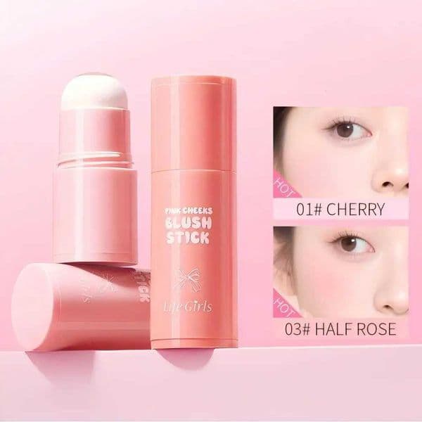 Life Girls Natural Pink Color B Stick Facial B For Cheek Matte Makeup Rouge Korean Style Sponge Poke Ber W251203